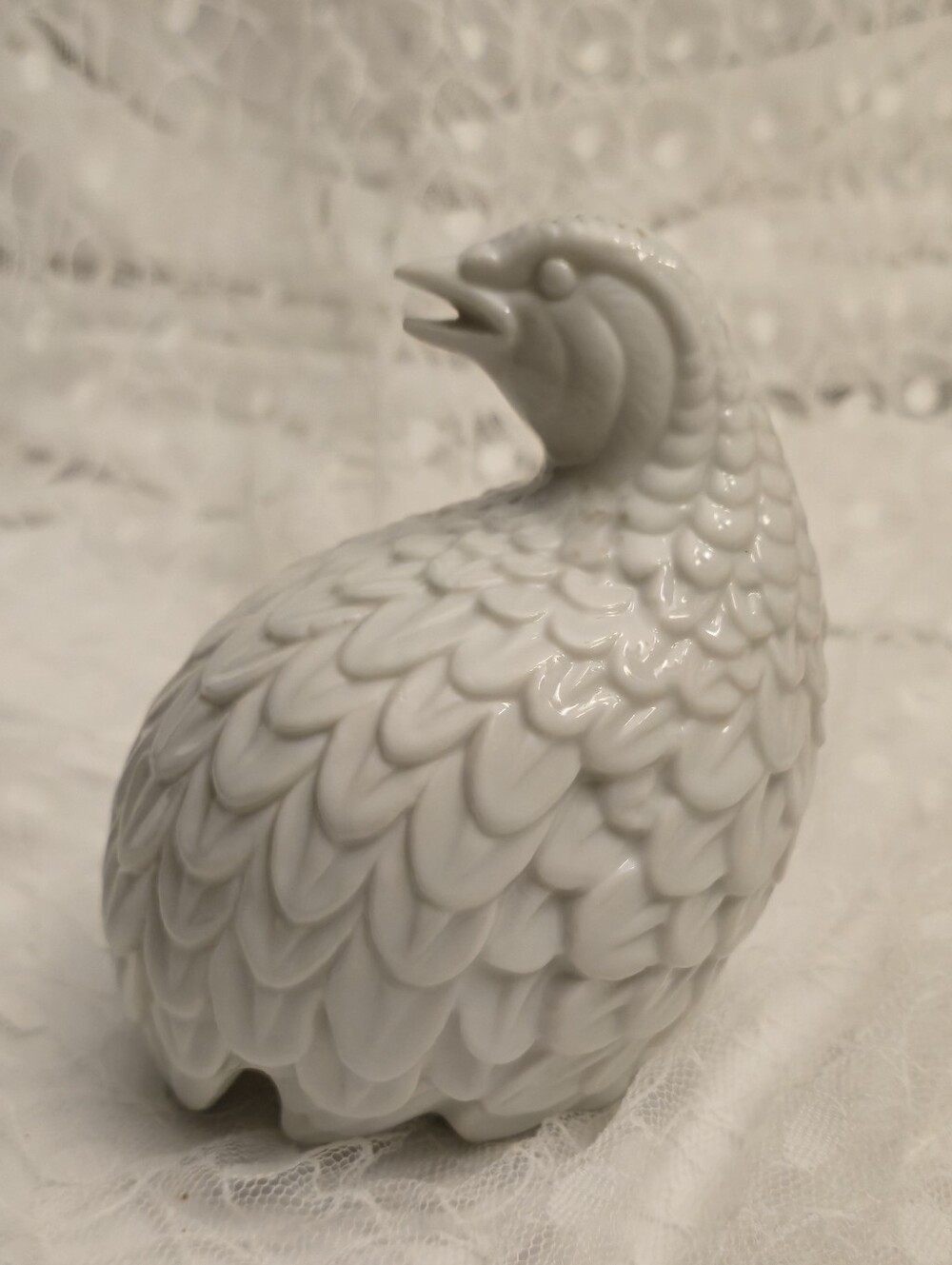 White Ceramic Quail Partridge Grouse Bird Figurine Japan Homco 4.5"